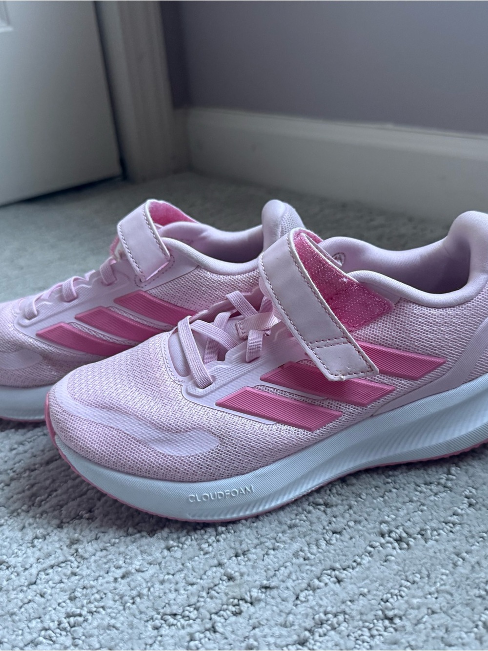 adidas Kids Pink Mesh Cloudfoam Sneakers